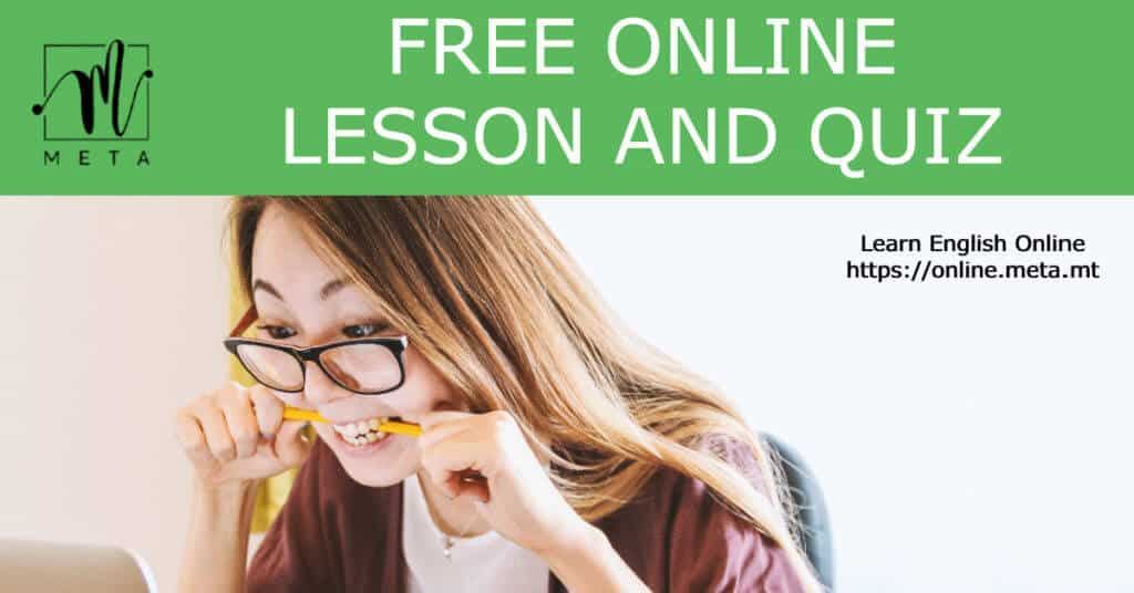 free online lesson and quiz in English