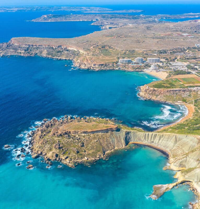 Malta from the air where most of our English teachers are based.